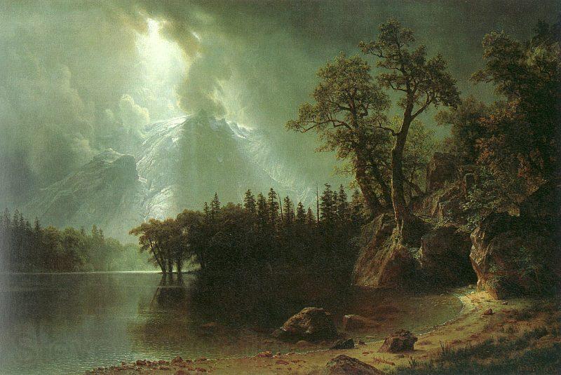 Albert Bierstadt Passing Storm over the Sierra Nevada Norge oil painting art